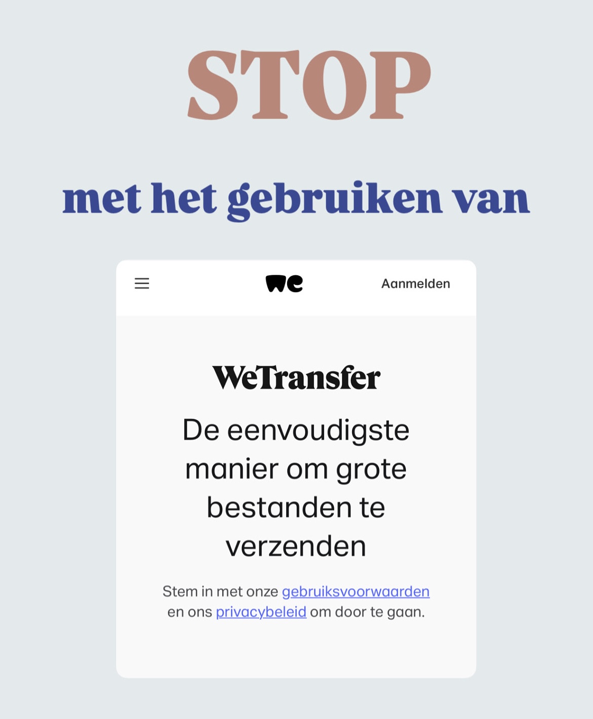 STOP met We-Transfer